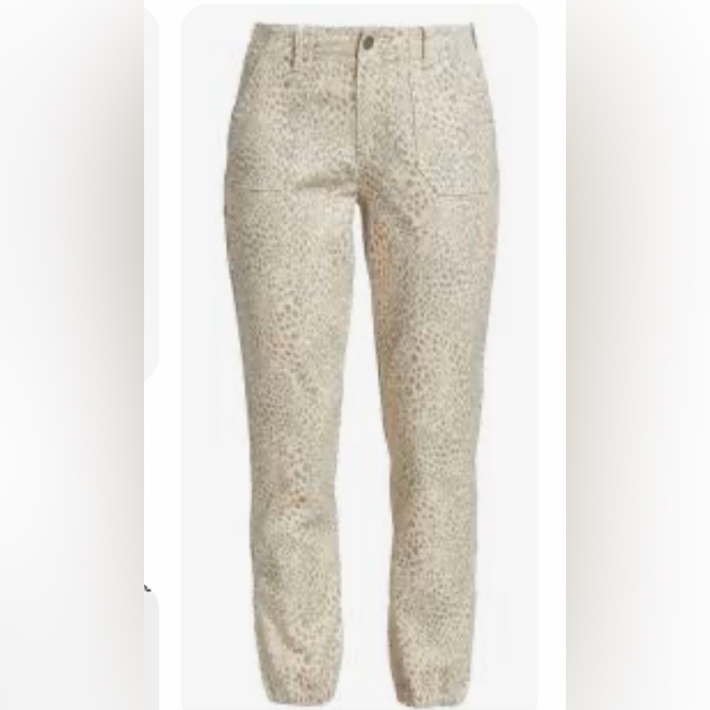 Paige Mayslie Leopard Jogger Print Pants 30 zipper leg